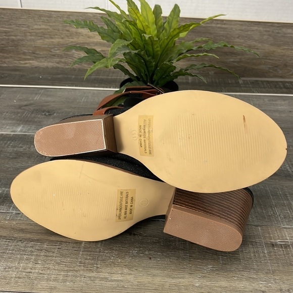 Extreme by Eddie Marc Blue Denim Sandal Block Heels Size 11 - Picture 12 of 12